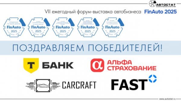 Агентство «АВТОСТАТ» назвало победителей премии «FinAuto – 2025» Агентство «АВТОСТАТ» назвало победителей премии «FinAuto – 2025»